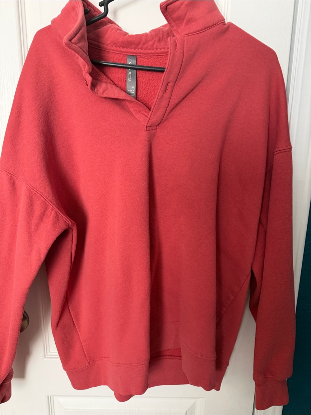 Mondetta Coral-Red Funnel Neck Pullover Sweater